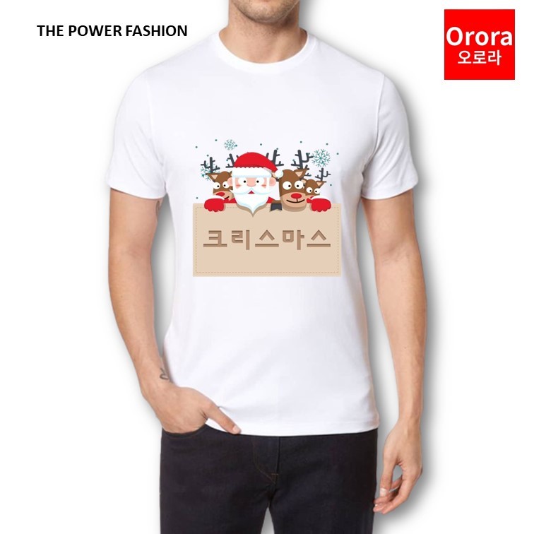 Orora Kaos Distro Premium Natal - Baju Atasan Sablon Pria Wanita Warna Hitam Putih Ukuran S M L XL XXL XXXL keren Original ORNTL 75