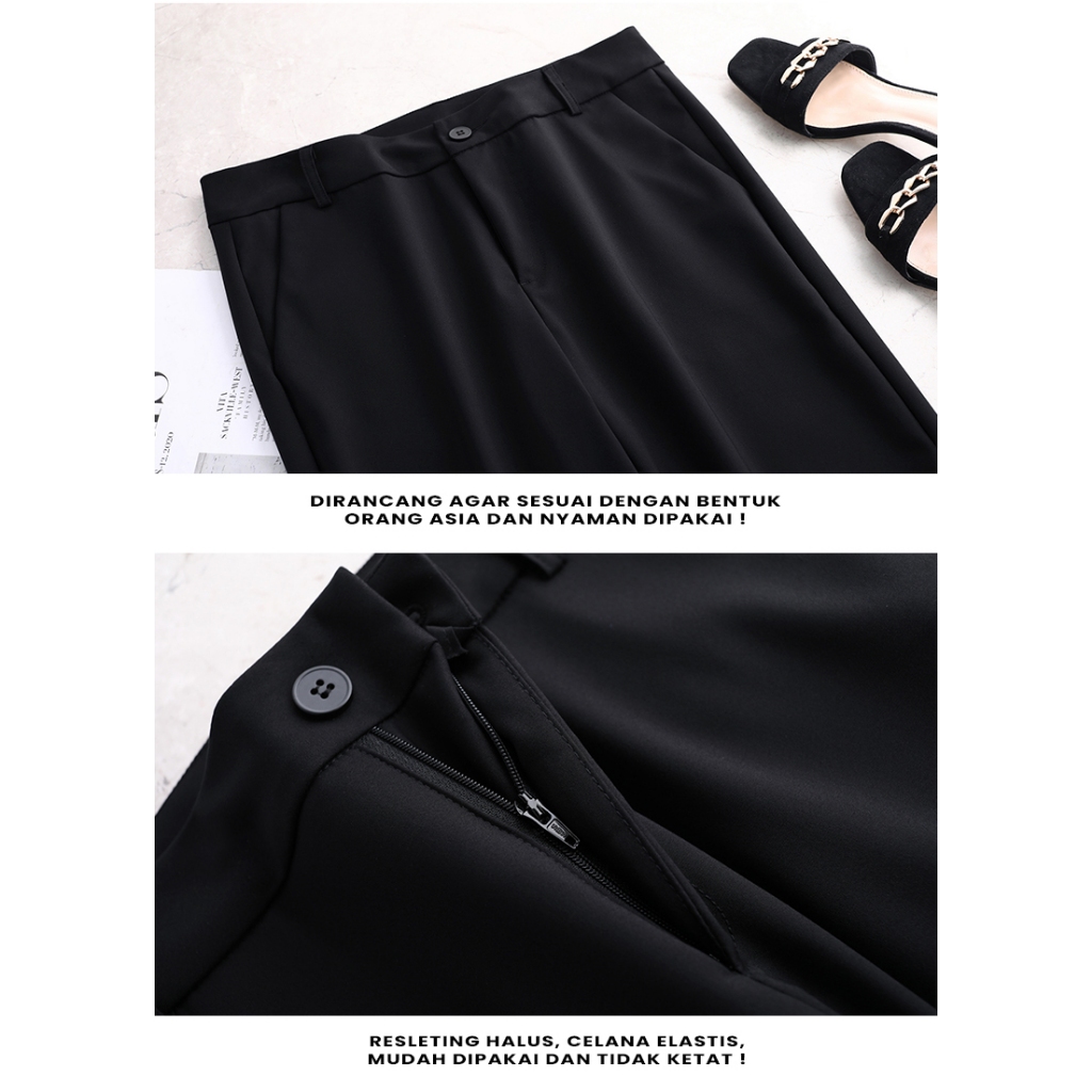 Celana Kerja formal zipper slimfit celana kerja wanita skinny