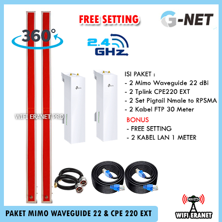 Antena Wifi outdoor / Paket Wifi Hotspot Antena Mimo Sectoral Waveguiede 22 dBi 2.4 Ghz 360  + TP LI