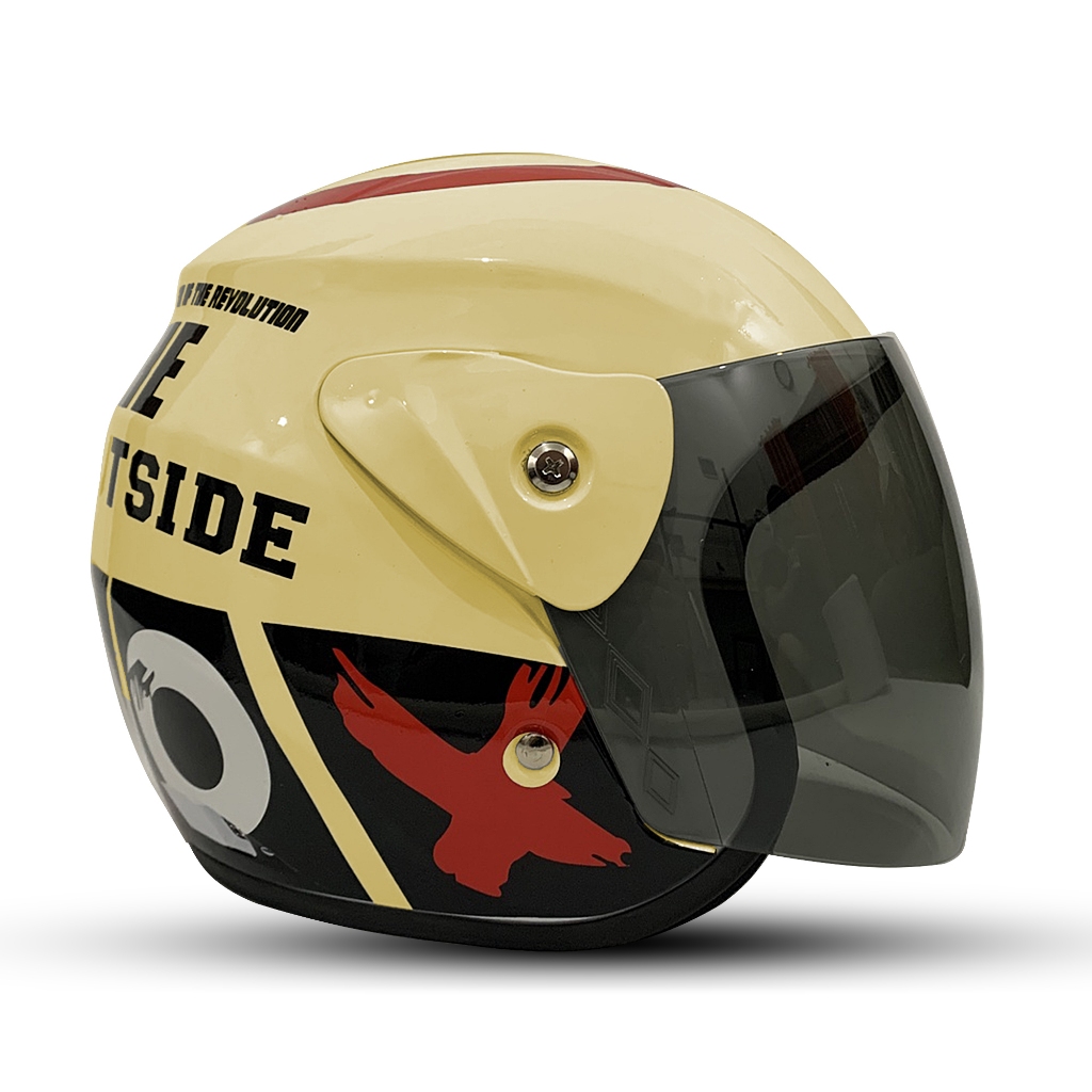 HELM MOTOR DEWASA HALF FACE MOTIF NOUVO OUTSIDE SEPERTI HELM GM EVOLUTION KUALITAS PREMIUM - BUKAN H