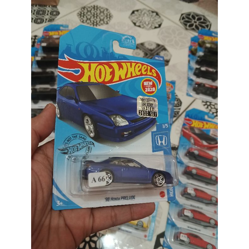 Hot Wheels Reguler Factory Sealed 98 Honda Prelude (Biru)