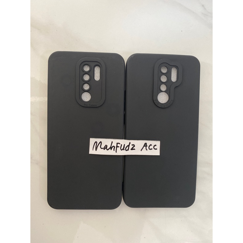 SOFTCASE FULL BLACK REDMI 9/9 PREM CASE MACARON PRO CAMERA HITAM POLOS