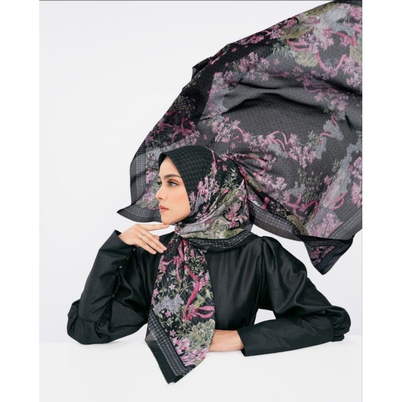 Al Aqsa Medina Nada 2 The Bimu Sevilla Tropicale Extended Series Satin Shawl Voile Square Black Brav