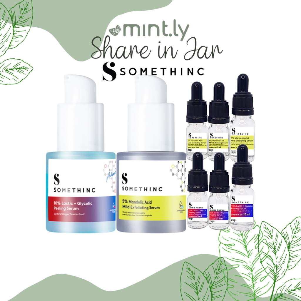 SHARE Somethinc 5% Mandelic Acid Mild Exfoliating & 10% Lactic + Glycolic Peeling Serum in jar bottl