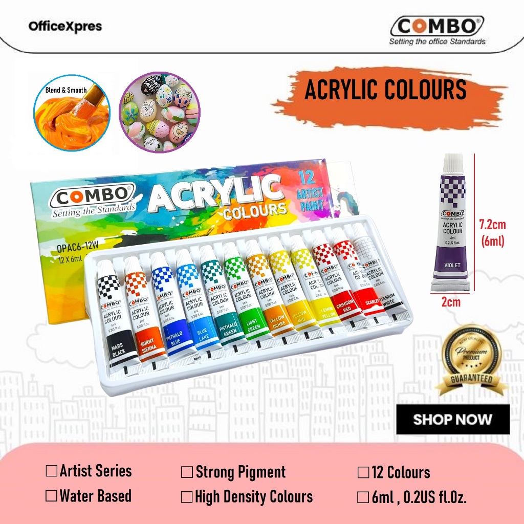 

Cat Akrilik 12 Warna / Acrylic Colours Painting / Cat Lukis Akrilik