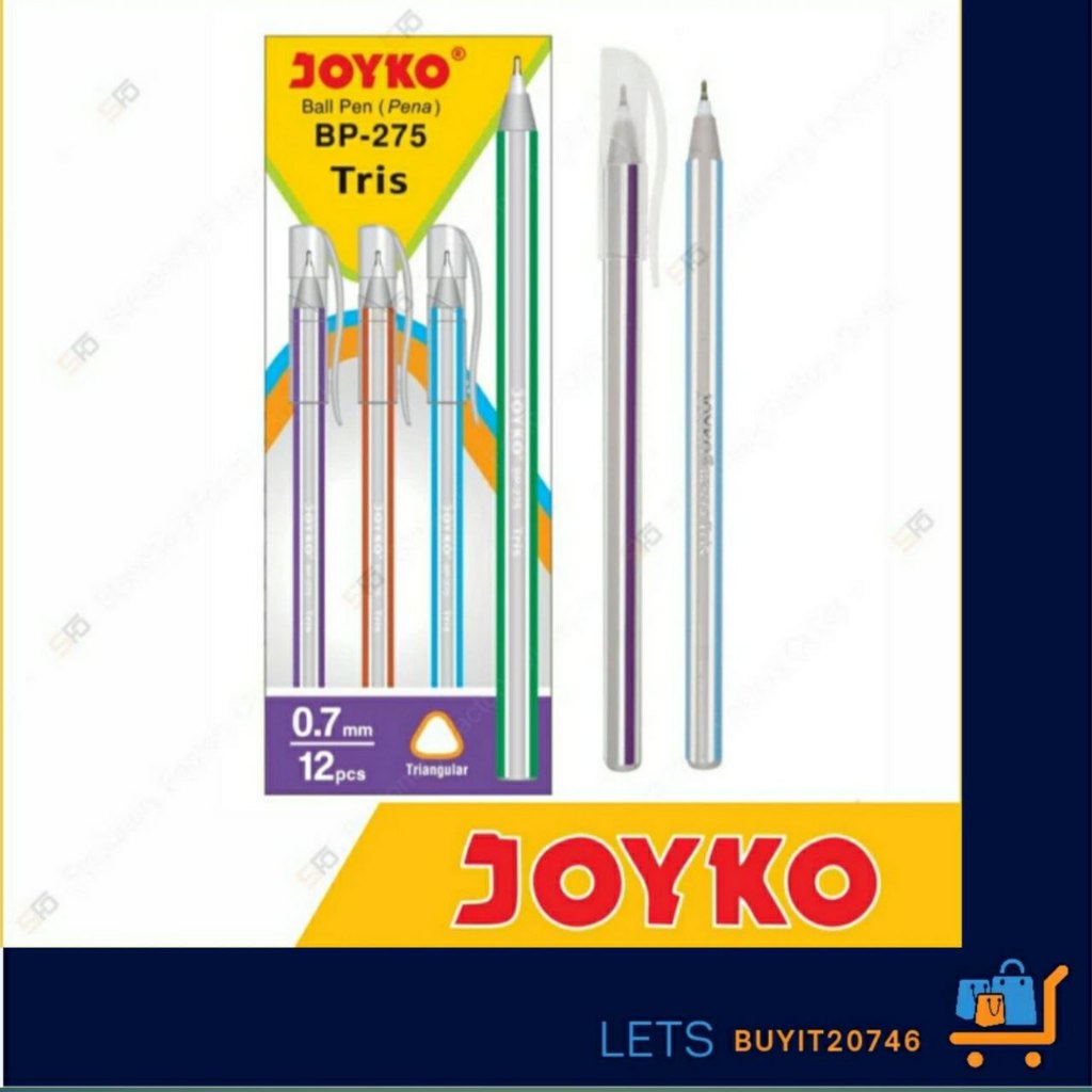 

Pen Triangular Tris Joyko BP-275- Pulpen Murah 0,7 mm - Hitam