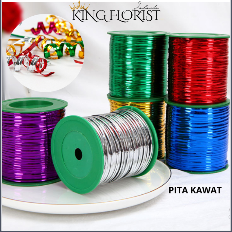 

Pita Kawat Souvenir / Kawat Foil Roll / Pita Souvenir Twist Tie 300 yard 1008