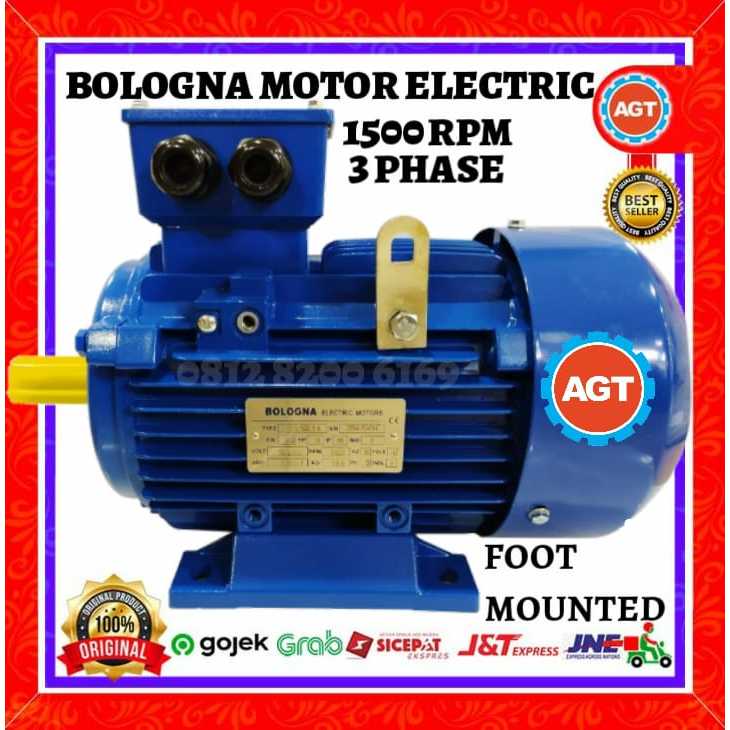 BOLOGNA 3PHASE 0.37KW 0.5HP 1500RPM/4P B3 FOOT ELECTRIC MOTOR