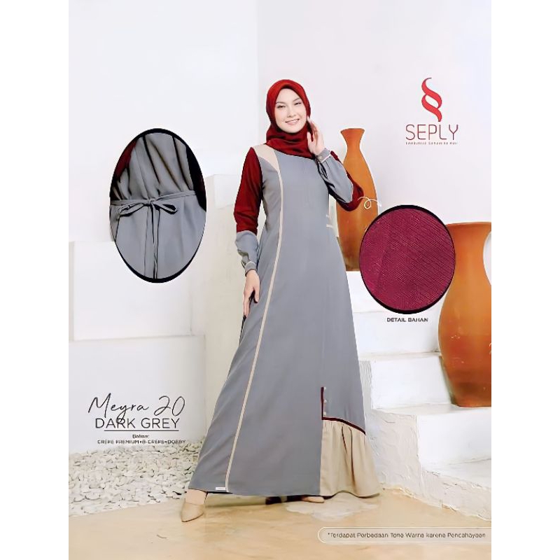 Gamis Seply Meyra 20 Dark Grey