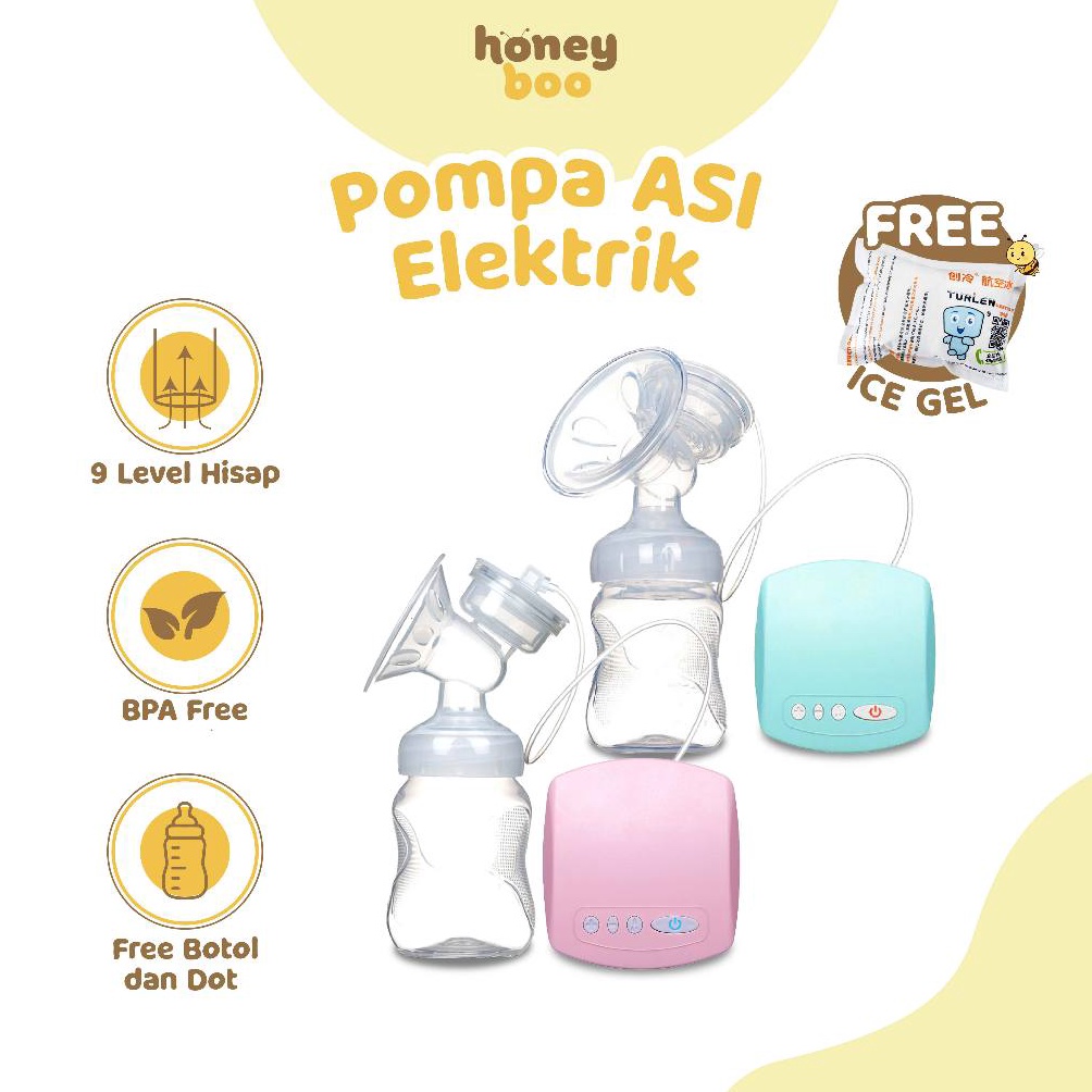 [℗D81@] Honey Boo - Pompa ASI Elektrik Aman Breast Pump Single Automatic BPA Cuci Gudang