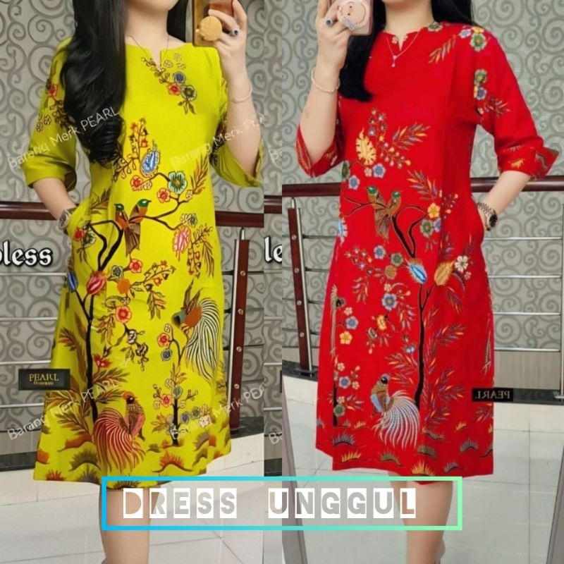 DRESS BATIK AYAM UNGGUL L XL XXL XXXL