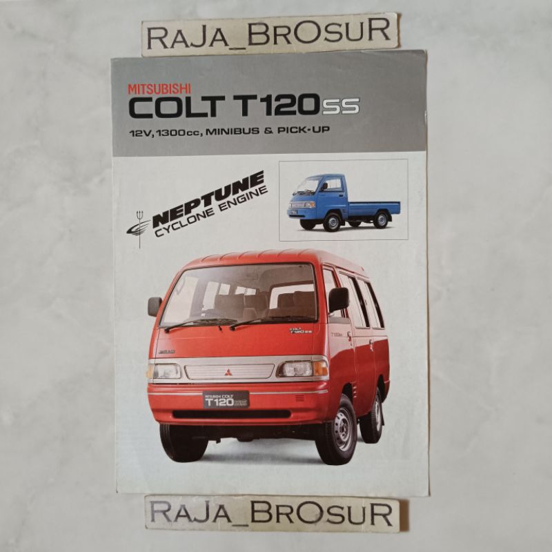 Poster brosur katalog leaflet Mitsubishi Colt T120 SS/T 120 SS 12V 1300 cc MiniBus & PickUp 1992