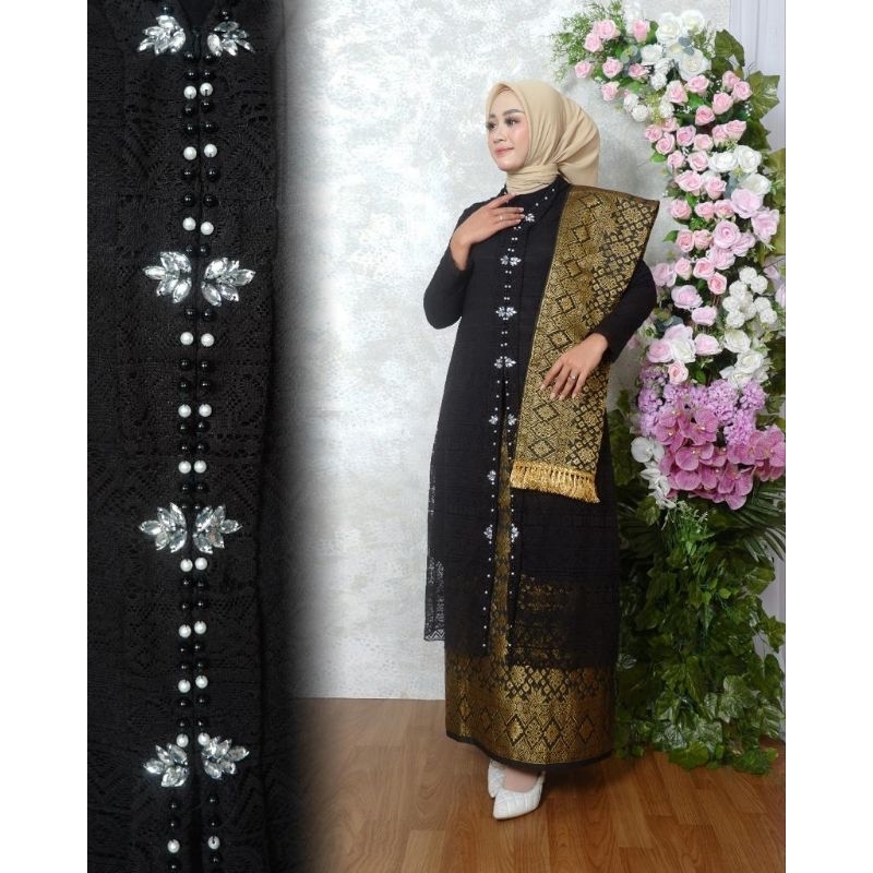 aywears-  Set Kebaya Tunik rosidah Songket/ Kebaya Brukat Songket/ Kebaya songket/ Tunik Brukat Kond