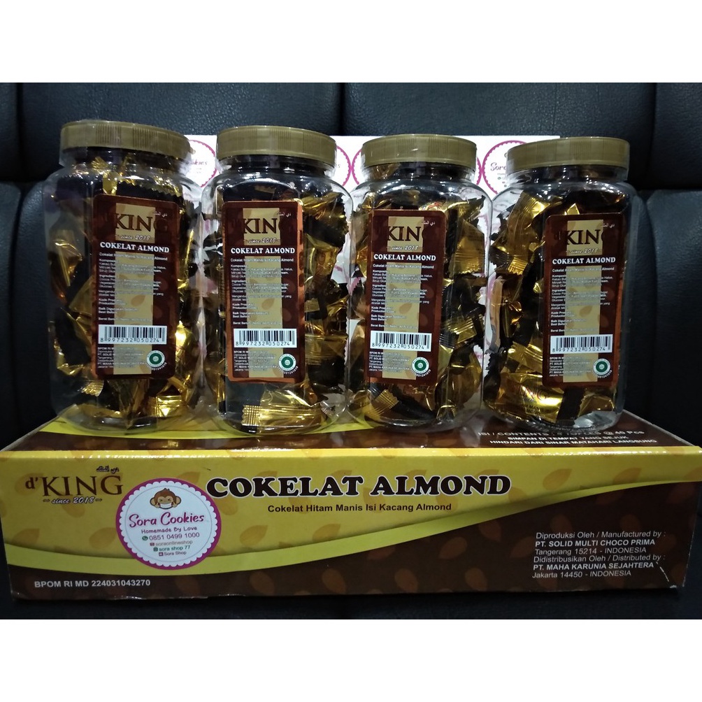 

Terb4ruy 1 Dus (Isi 4 toples) Coklat Almond d' KING [72]