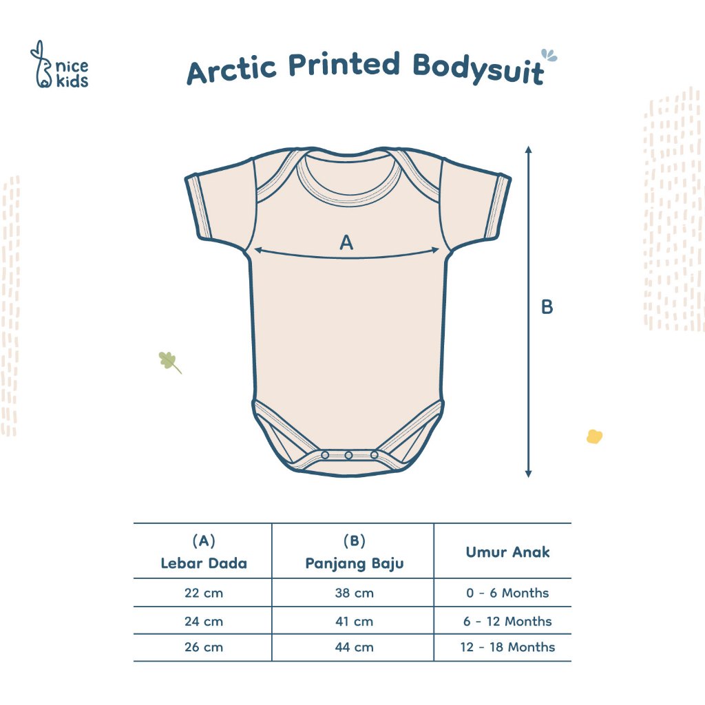 Nice Kids - ARCTIC COLLECTION Baby Bodysuit (Unisex Onesie 0-18 Bulan) Jumper Romper Baju Anak Bayi Newborn Pattern Motif