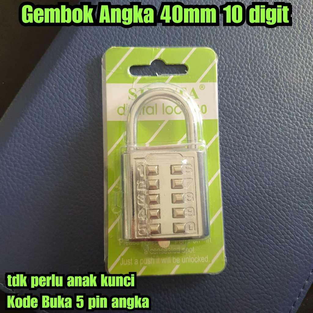 Gembok tanpa kunci 40mm 10 digit gembok pin 40mm gembok kode besar 10 digit gembok rumah pagar dll
