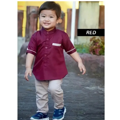 KOKO KURTA ANAK USIA 1-10 TAHUN VARIASI DADA WARNA//BAJU KOKO ANAK LAKI LAKI/PAKAIAN MUSLIM ANAK LAK