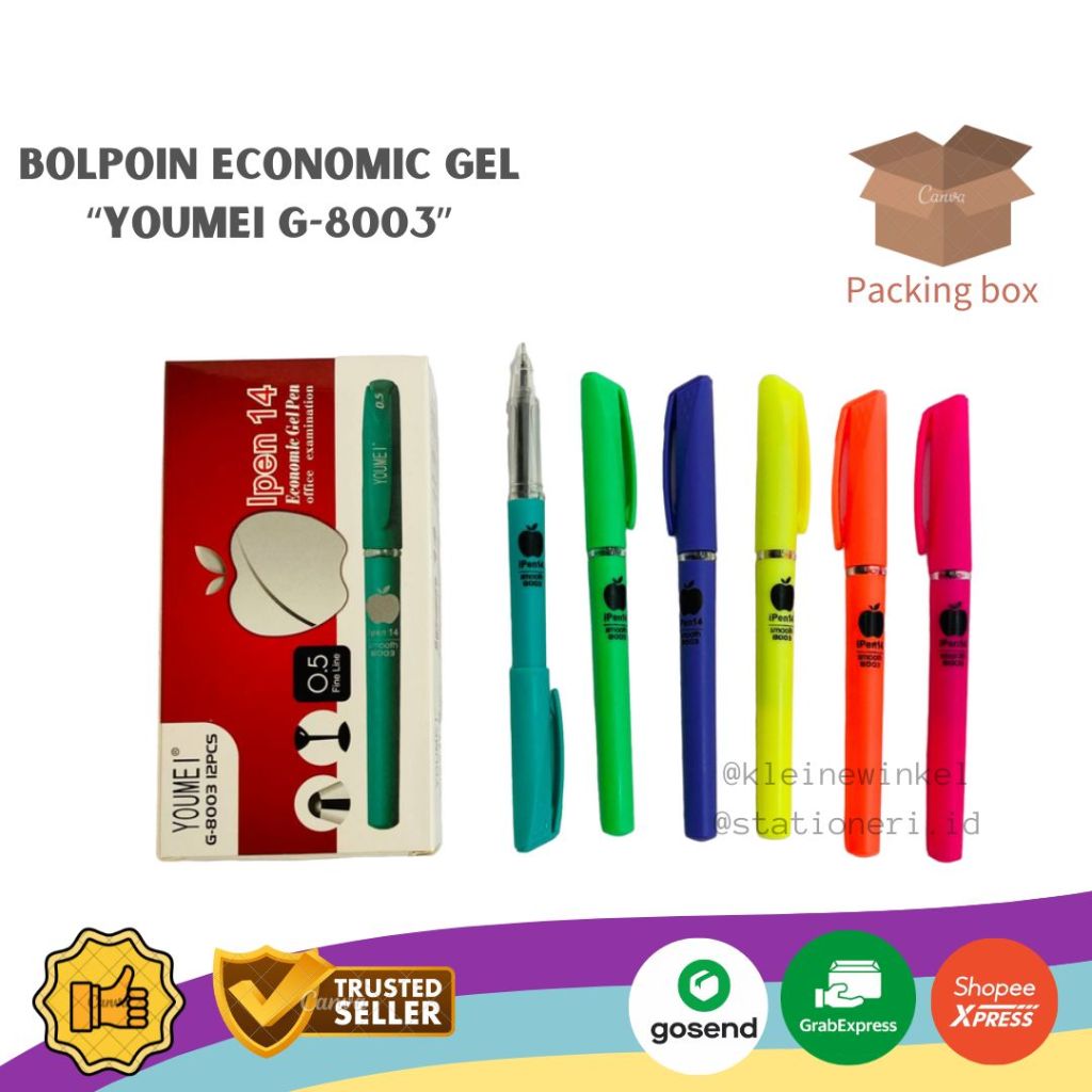 

Bolpoin YOUMEI G-8003 IPen 14 Economic Gel Pen Hitam 0.5mm [ 12 PCS ]