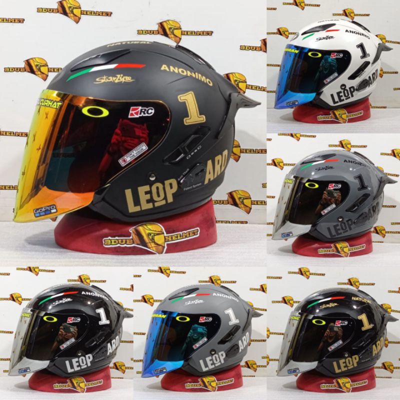 Helm kyt galaxy slide flat R black doff/hitam doff paket ganteng LEOPARD 1 100%ORIGINAL