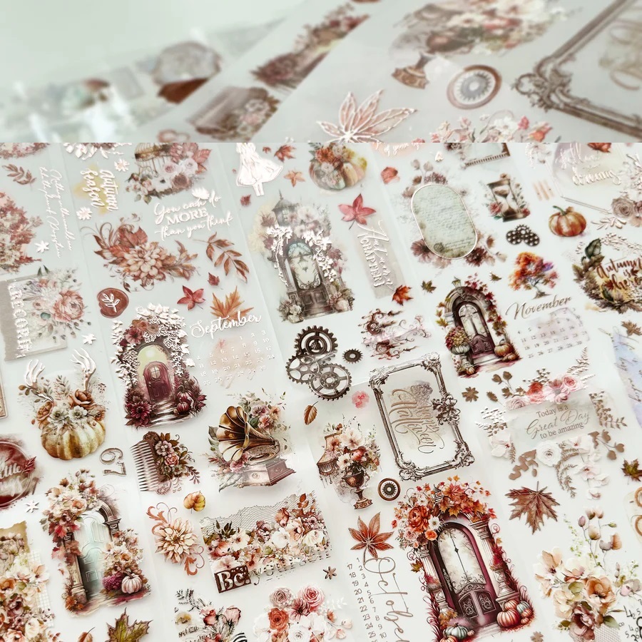 

Journal Pages Falling for Fall Rose Gold Foil Pet Tape Stickers // Dimino