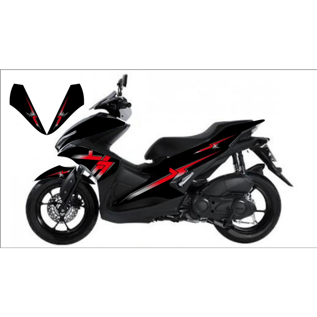 STRIPING TRANSPARAN AEROX OLD 155 2018-2020 RED