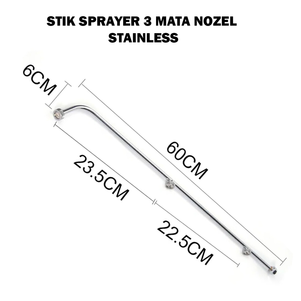 Stik Sprayer Elektrik 3 Mata Nozel Stainless