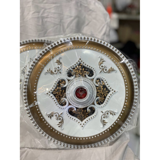 Fitting Hias Bulat Fitting Plafon Fitting lampu 30cm PVC/Gypsum