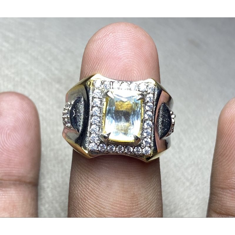 batu natural aquamarine beryl cincin aquamarine beryl ring