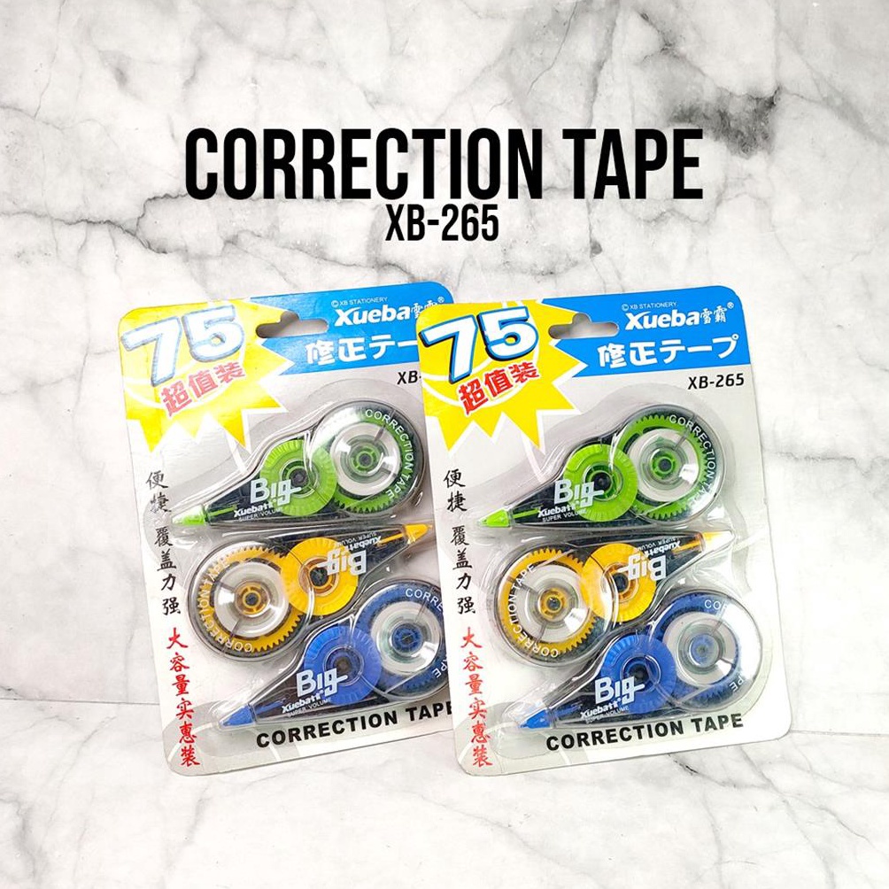 

W7CWQ 3pcs Correction Tape XB265 / Correction Tape office 7n0uy