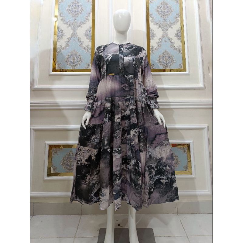 MIDI dress Rayon Viscose Armani Premium ( Brand Rifanna By Najwa )