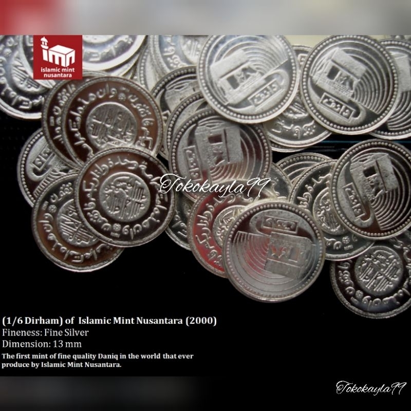 0.5 gr Perak Dirham 1/6 - Daniq - Dirham ABA Silverium - IMN - Al Quds YBMN -  Fine Silver 999