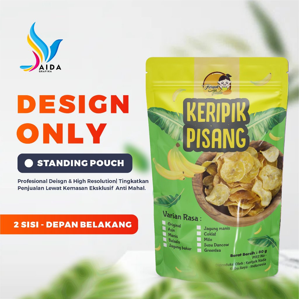 Aida Grafika Desain Packaging Makanan Desain Kemasan Snack Basreng Baso Aci - 2 Sisi