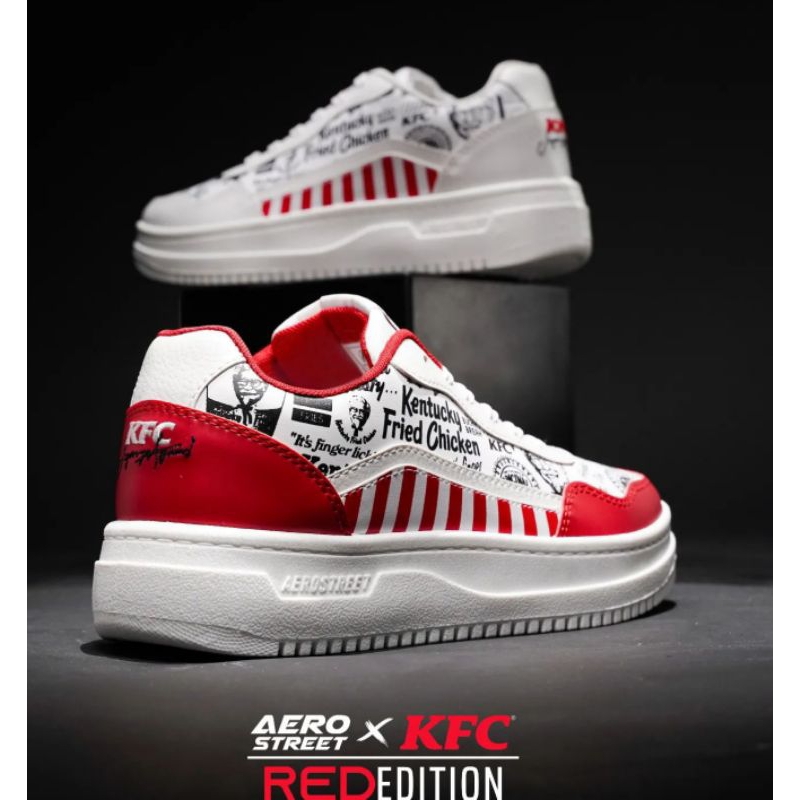 Aerostreet x KFC hitam Putih & Merah