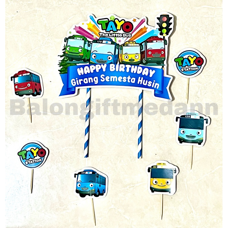 TOPPER CAKE CUSTOM NAMA TAYO