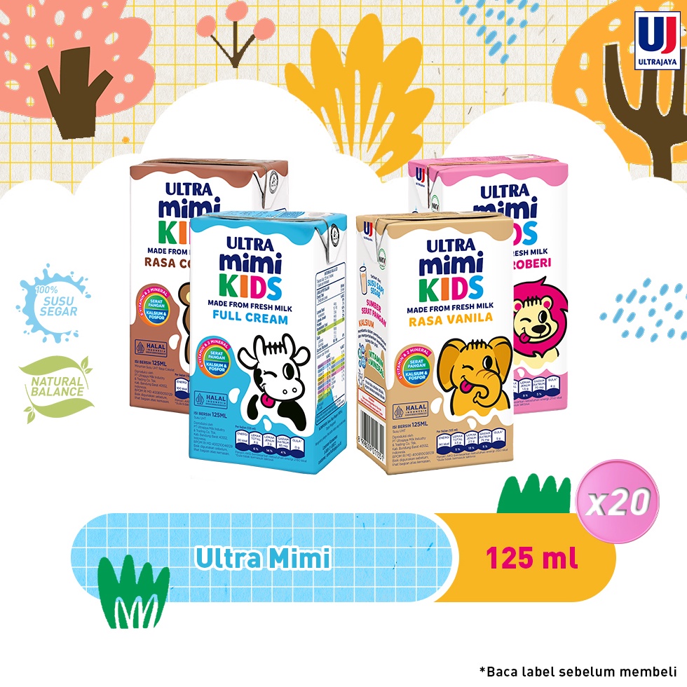 

COD↕ Ultra Mimi Susu UHT 125ml [Paket isi 20pcs] - Pilihan Varian Rasa wzfak