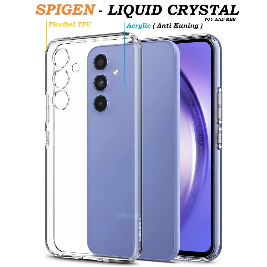 ORIGINAL Hard Case SPIGEN CLEAR (Anti Yelowing) SAMSUNG A55 A35 A15 A54 A24 A14 5G A53 A52 A52s A23 