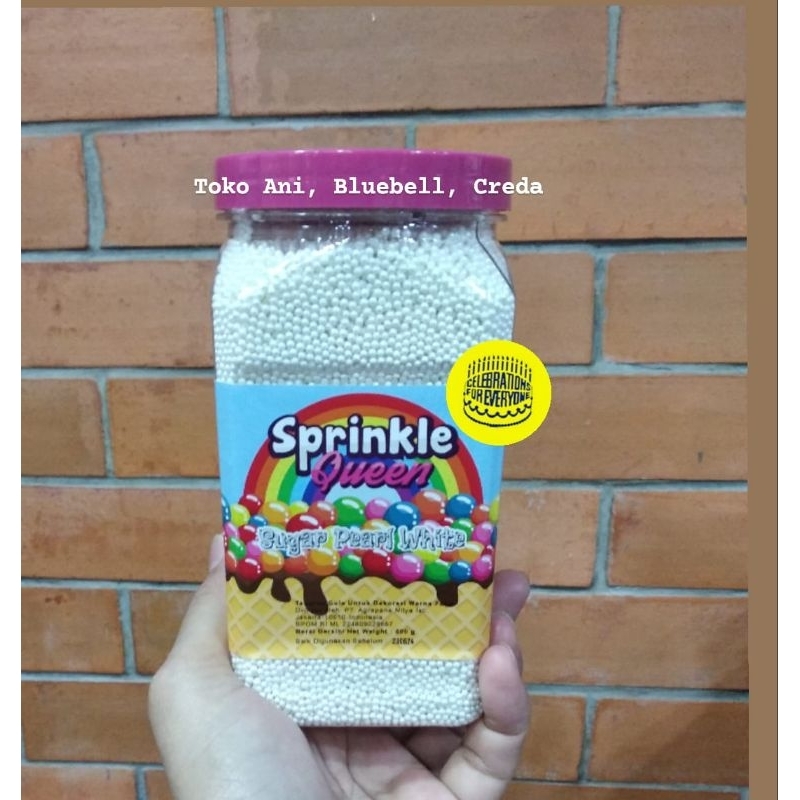 

Sprinkle Sugar Pearl White Nonpareils, Botol 500Gr ( 067-BB13 )