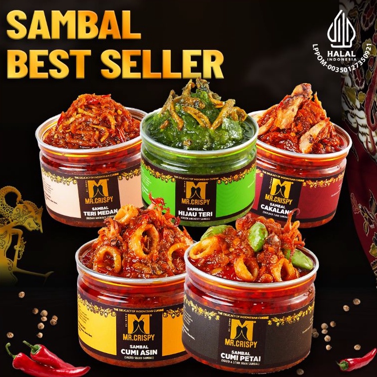 

Harga Mur4h Sambal Cumi Asin/Pete/Bajak Ebi/Teri Medan Sambel Mr.Crispy [220]