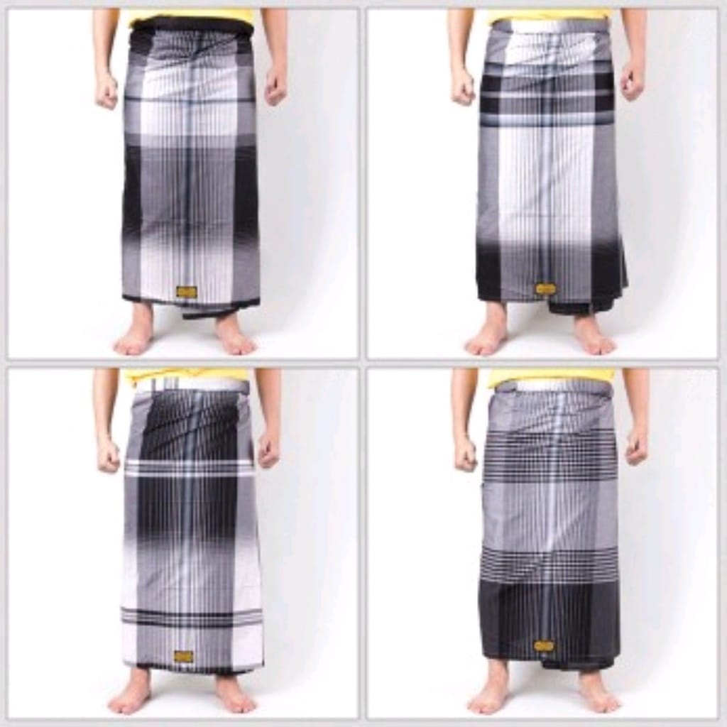 KAIN SARUNG TENUN WADIMOR MOTIF KHUSUS WARNA HITAM - PUTIH ( BLACK AND WHITE )