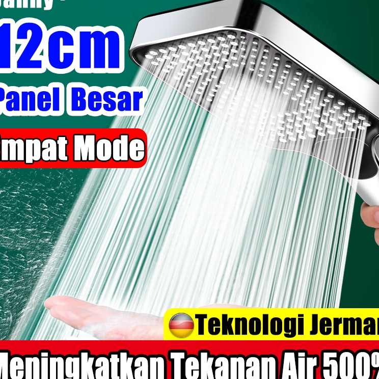 murah ✨Bertekanan 500%✨Kepala Shower Kamar Mandi 12cm Panel Besar Kamar Mandi Tidak Ada Karat Penyes