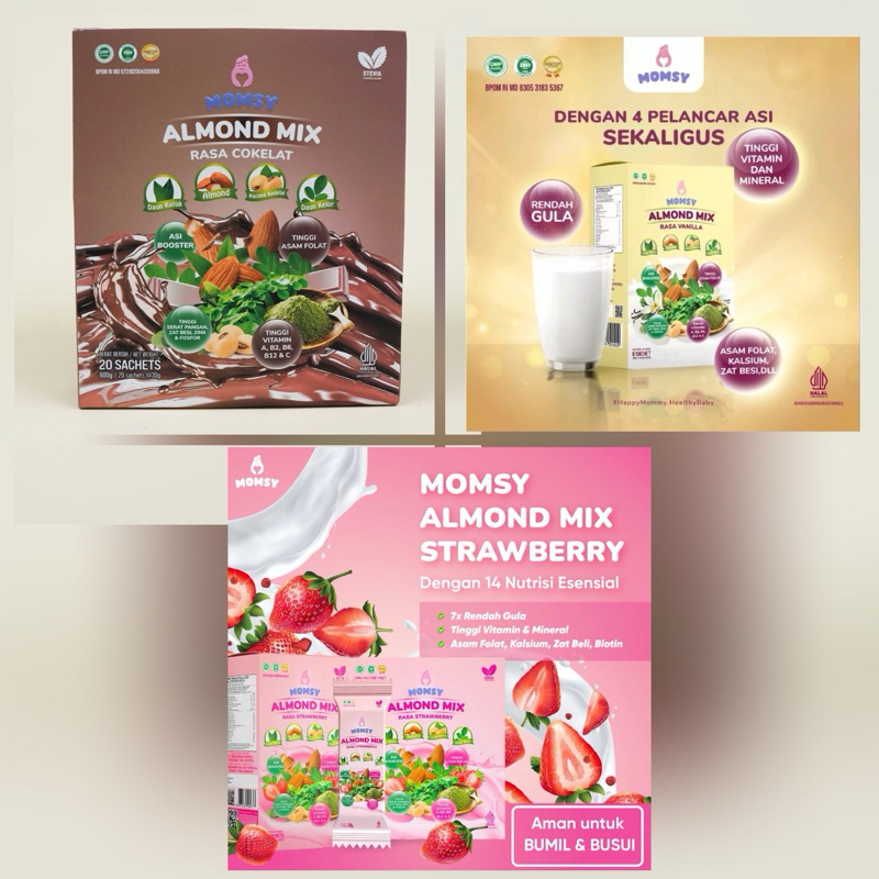 

Momsy Susu Almond Mix 1 Box isi 20 - Momsy