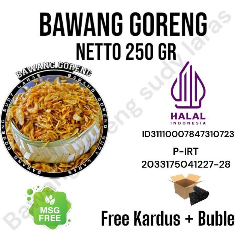 

[Produk PA45] Bawang Goreng asli Brebes&sumenep 250 Gr Ready O⌒