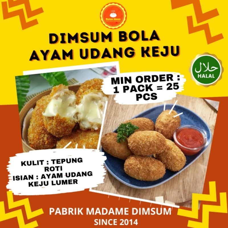 

(VARIAN DIMSUM Bola Udang Keju)(dimsum goreng) dari MADAME DIMSUM.. Harga murah Rasa siap adu dan bikin nagih..