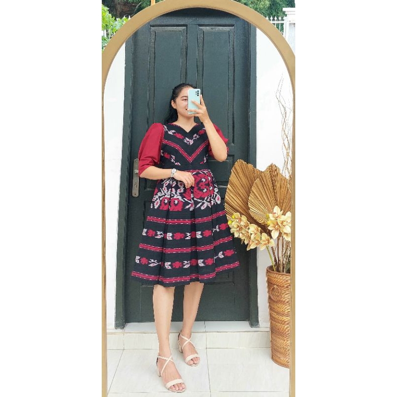 NEW MODEL DRESS FULL TENUN JEPARA/DRESS TENUN ETNIK