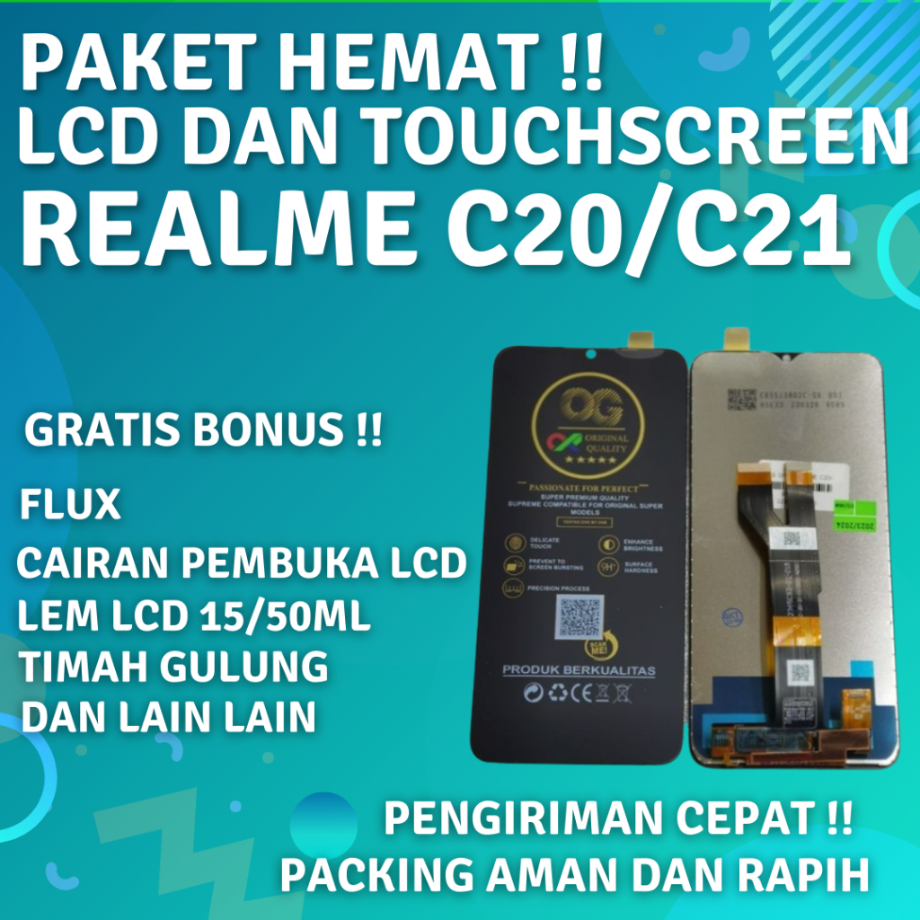 Lcd Hp Realme C20 Fullset Layar Touchscreen Original