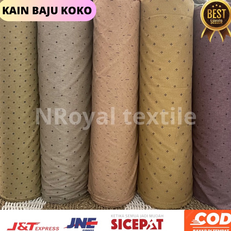 COD➷ Kain katun madinah motif corak A untuk baju koko meteran Baru ▽▔
