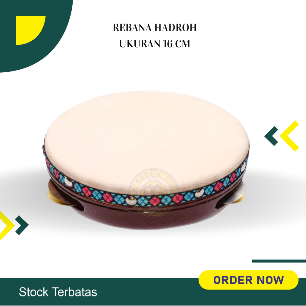 rebana hadroh ukuran 16 cm Rebana, Alat Musik Terbangan Untuk Anak rebana kotek kricik kompang