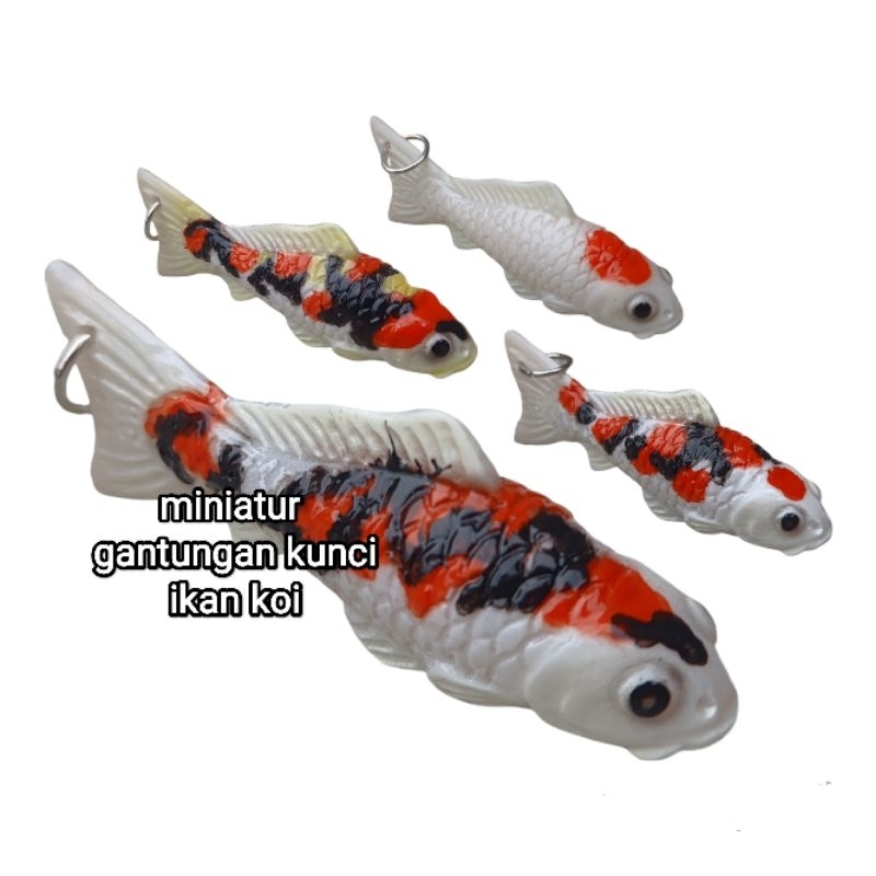 Gantungan kunci miniatur ikan koi resin fiberglas