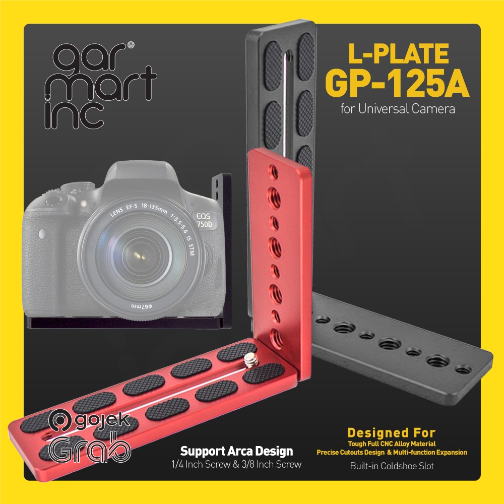 GP-125A Aluminium L Plate Bracket for Universal DSLR Mirrorless Canon Gimbal Canon Sony Camera Holde