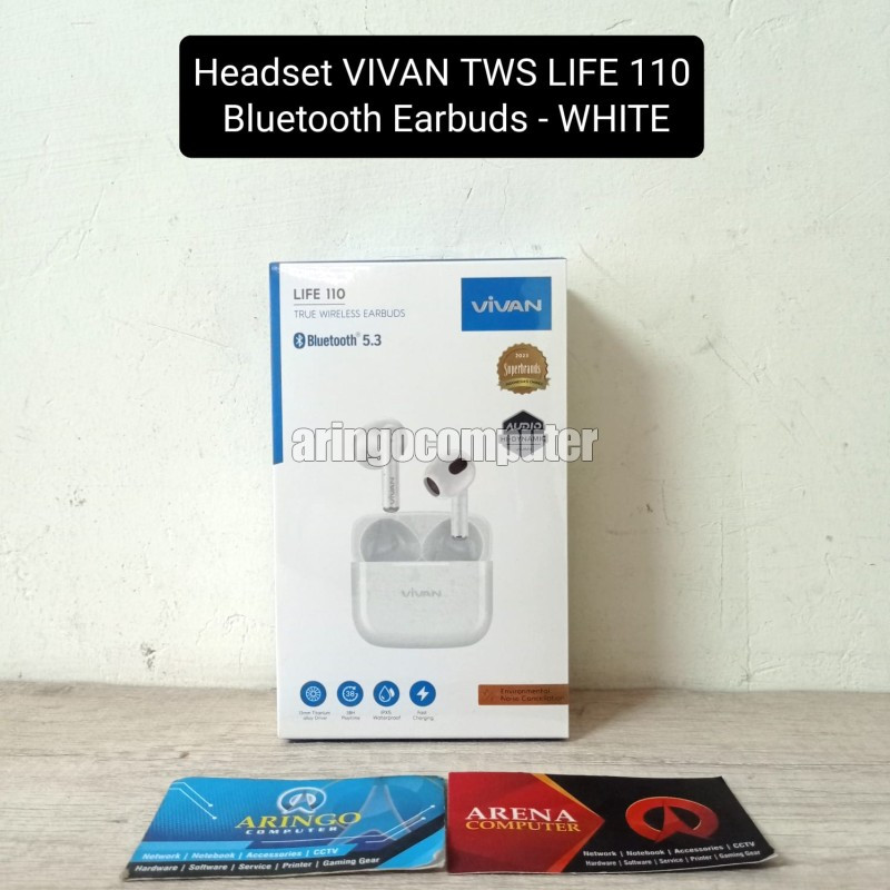Headset VIVAN TWS LIFE 110 Bluetooth Earbuds - WHITE